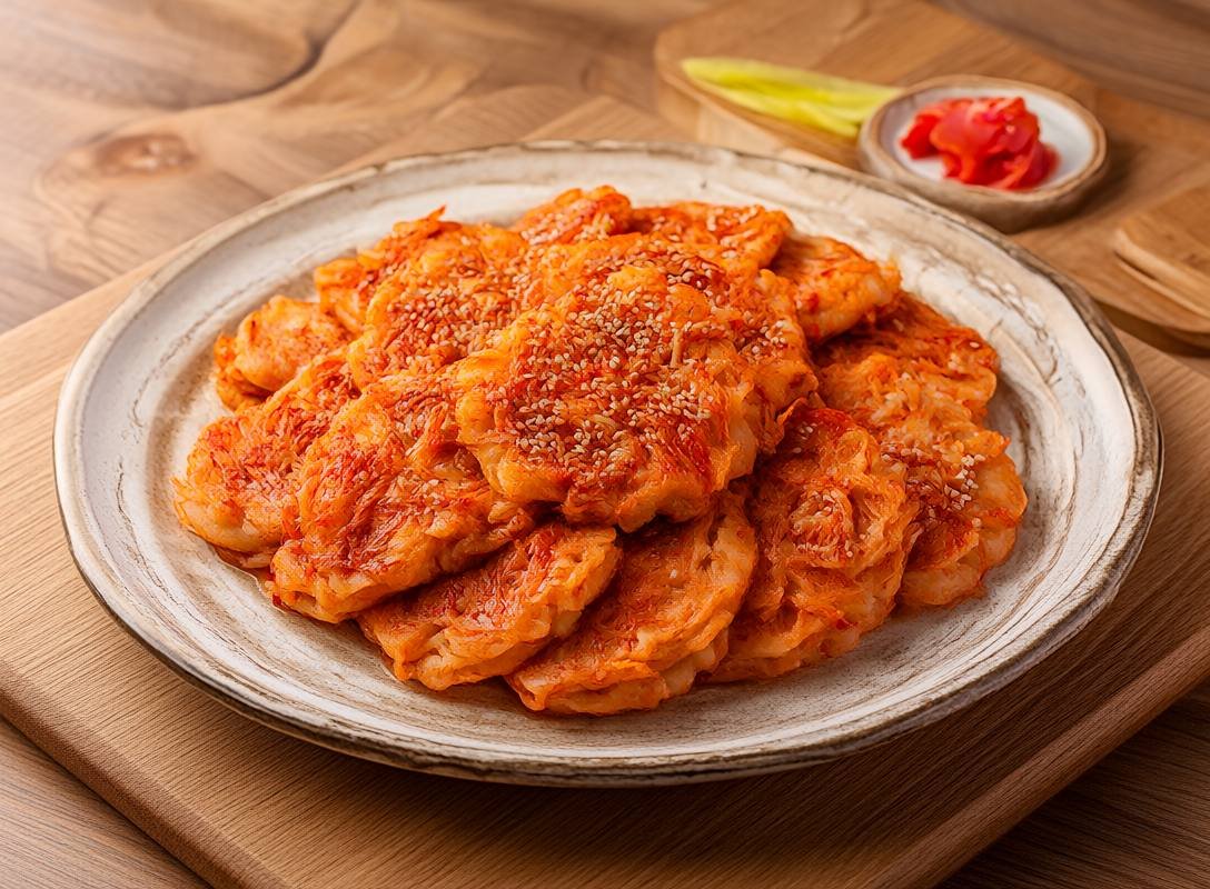 Savory Kimchi Pancakes with Sesame Soy Dip