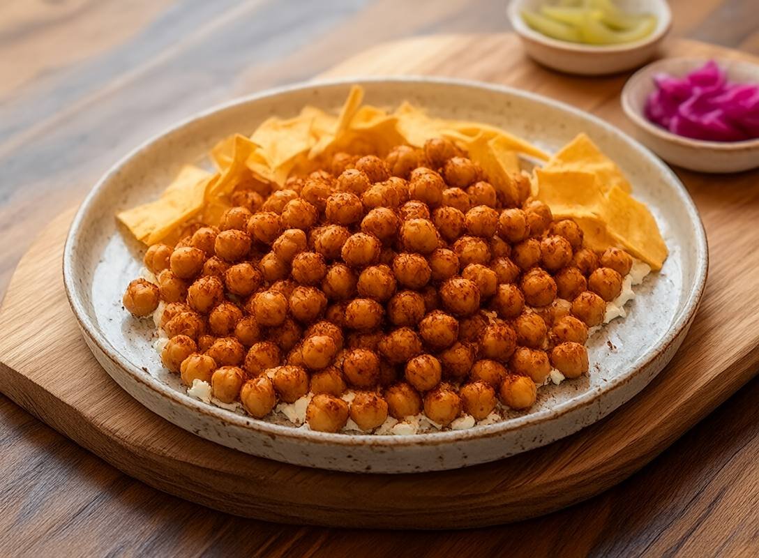 Spiced Roasted Chickpeas with Whipped Feta and Crispy Pita Chips