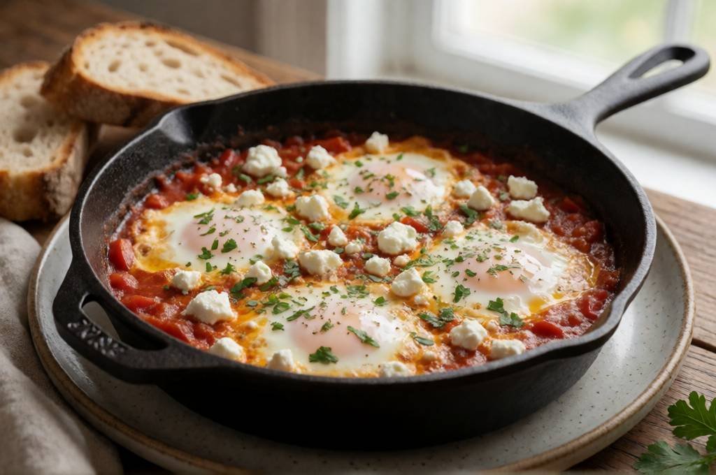 Spiced Tomato Shakshuka with Feta and Herbs