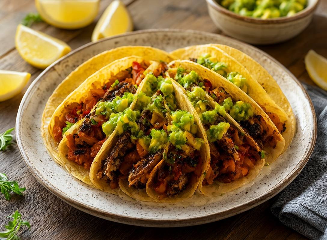 Spicy Blackened Fish Tacos with Creamy Avocado Salsa
