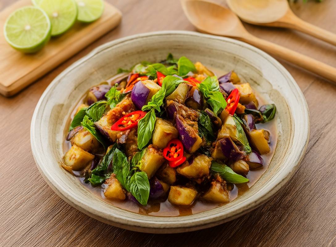 Thai Basil Eggplant Stir-Fry with Chili-Garlic Sauce