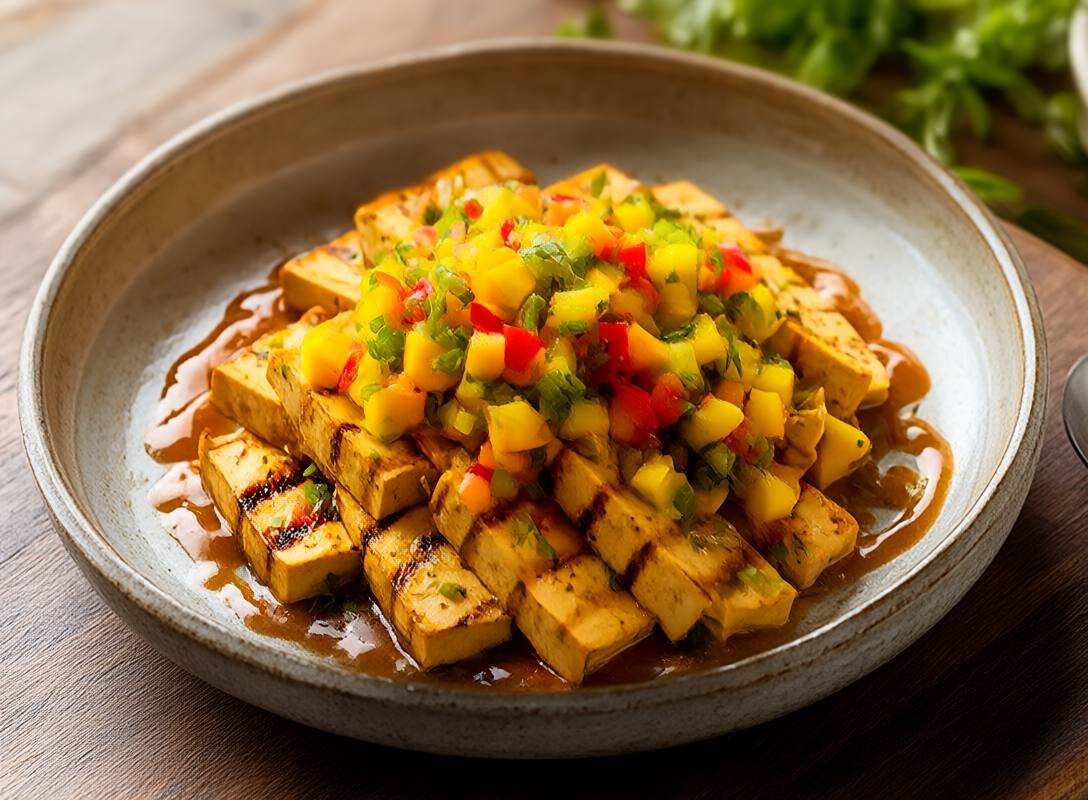 Zesty Chili-Lime Grilled Tofu with Fresh Mango Salsa