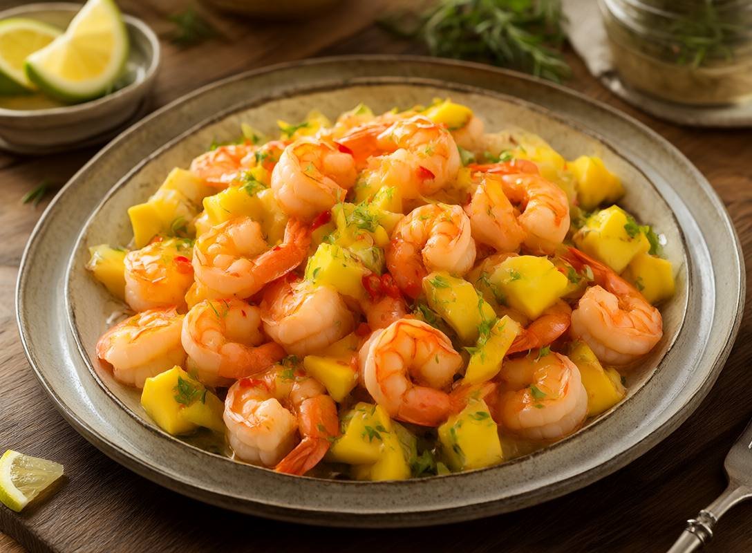 Zesty Grilled Shrimp and Mango Salad with Chili Lime Dressing