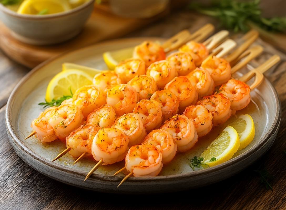 Zesty Lemon and Garlic Shrimp Skewers Recipe