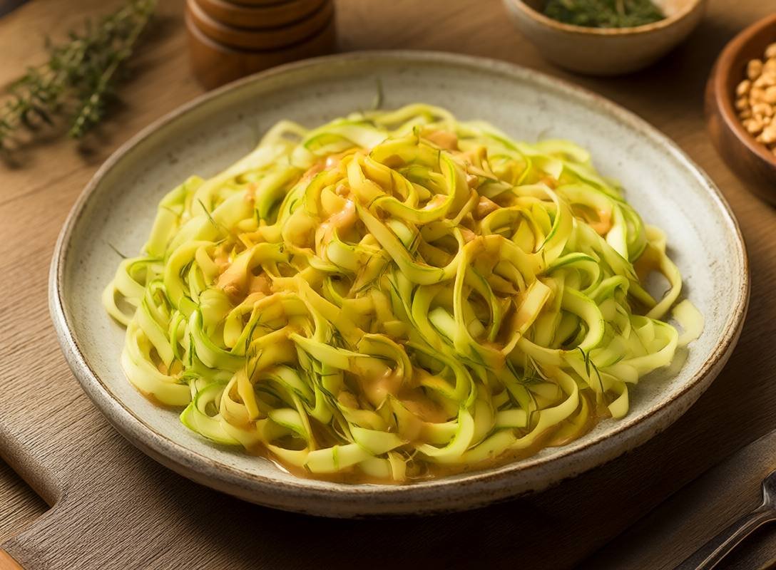 Zucchini Noodles with Spicy Peanut Sauce
