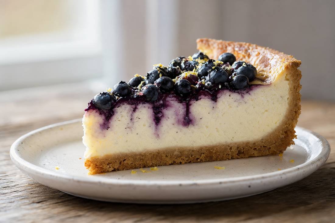 Blueberry Lemon Baked Cheesecake