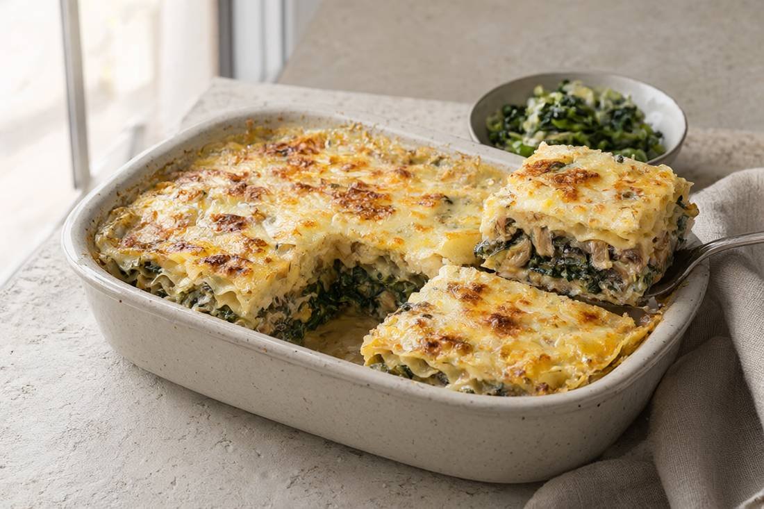 Mushroom and Spinach Lasagne