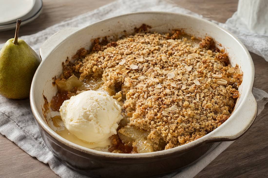 Pear and Ginger Crumble