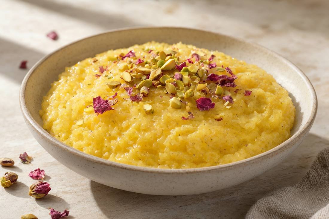 Persian Saffron Rice Pudding