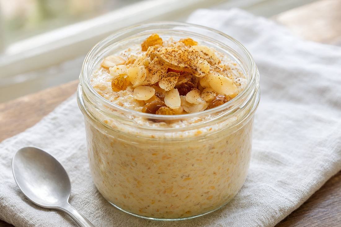 Spiced Carrot Halwa Overnight Oats
