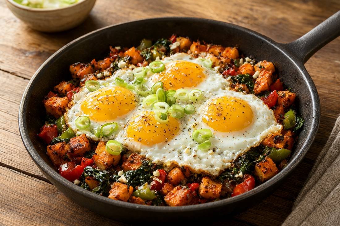 Sweet Potato Breakfast Hash with Eggs