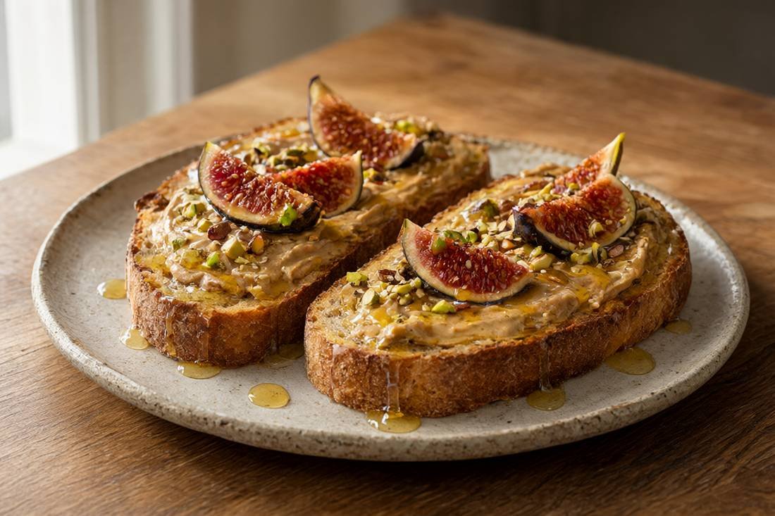 Turkish Sesame Halva Breakfast Toast